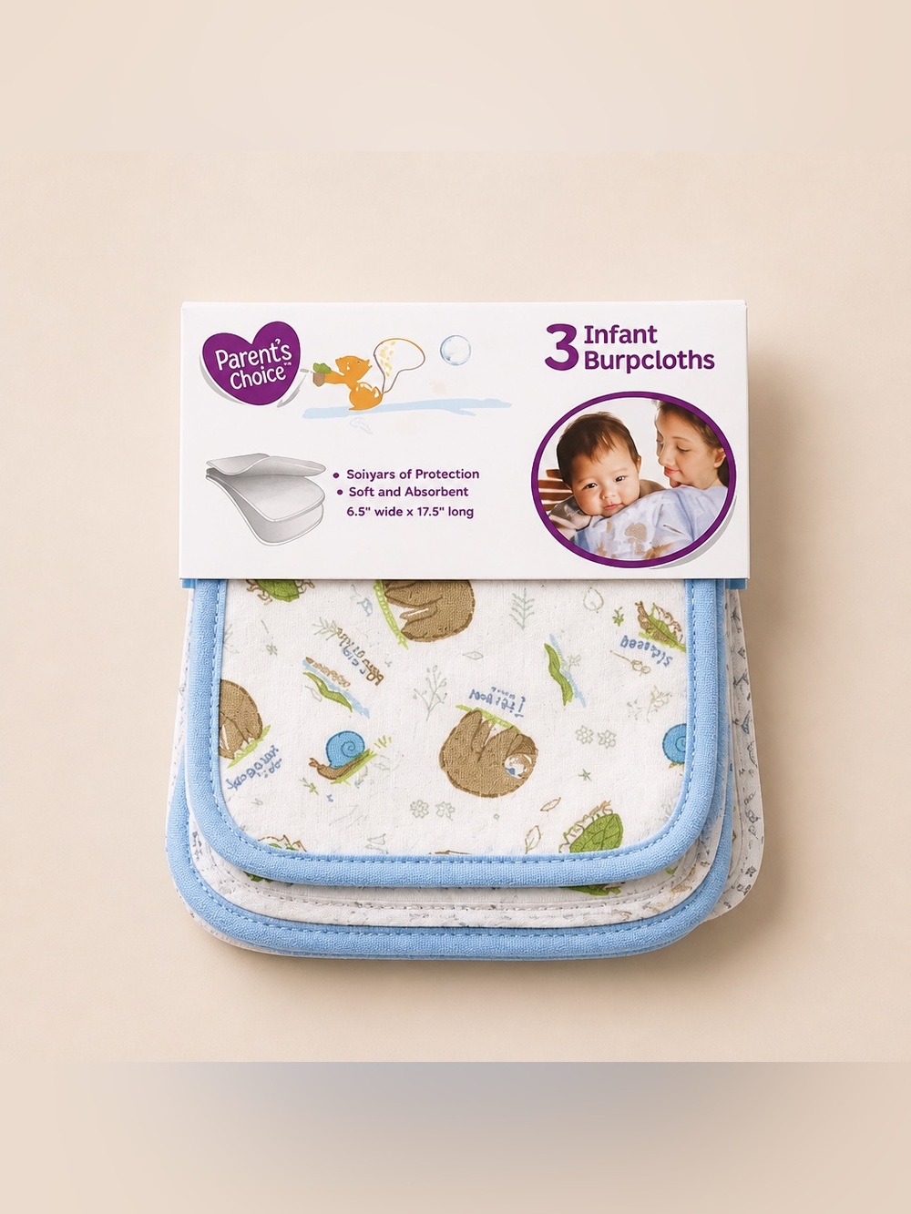 Parent's Choice 3-Pack of Infant Burp Cloths 3/$25